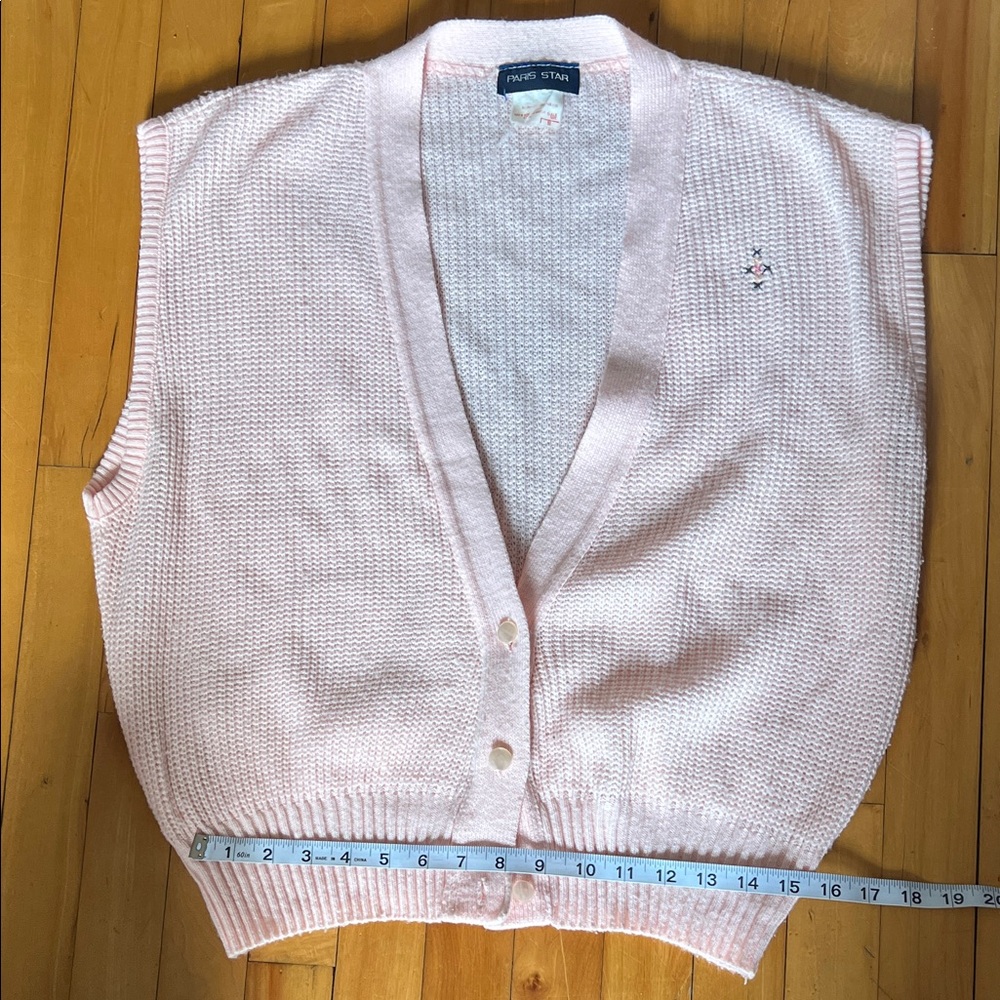 Pink Knit Button-Up Vest
